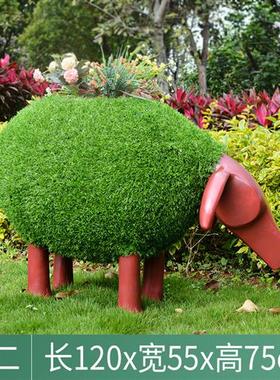 玻璃钢草皮羊雕塑小区幼儿园售楼部儿童摄影卡通小羊肖恩摆件造景