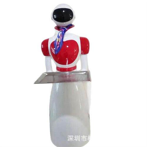 酒店餐厅送餐机器人外壳玻璃钢迎宾机器人机器人点餐设备外壳摆件