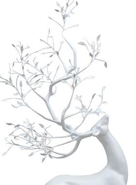 户外不锈钢梅花鹿摆件抽象艺术鹿雕塑酒店售楼处房地产草坪装饰品