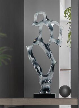 创意酒店售楼处展厅玄关太湖石透明树脂摆件现代客厅家居艺术雕塑