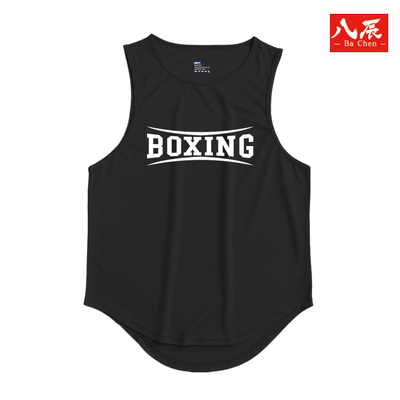 自由搏击散打拳击BOXING训练速干背心男健身运动无袖坎肩LOGO定制