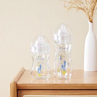 可可萌新生婴儿奶瓶玻璃宝宝仿母乳宽口径奶瓶套装
