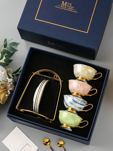美道咖啡杯套装礼盒装高档精致骨瓷创意杯碟英式下午茶茶具杯子