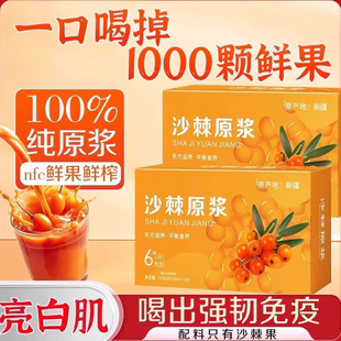 新疆沙棘原浆鲜果浓缩生榨植物纯天然生榨沙棘果汁饮料无添加正品