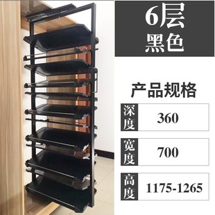 衣帽间旋转鞋 柜伸缩收纳五金配件 架3n60度多层抽拉多功能鞋