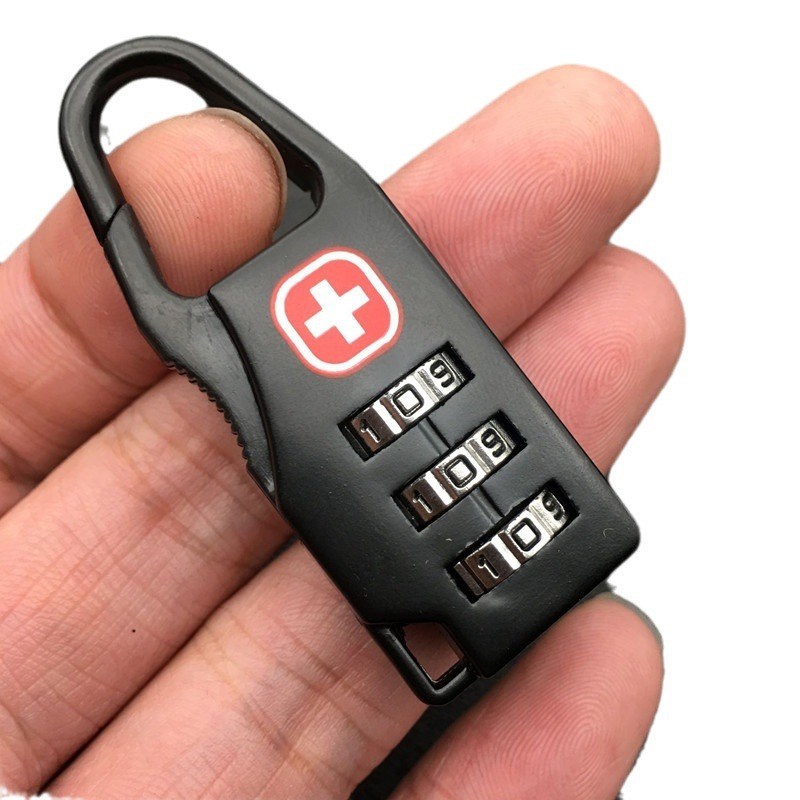 箱包密码锁 迷你密码挂锁军t刀十字logo 拉链小锁头学生笔袋配件