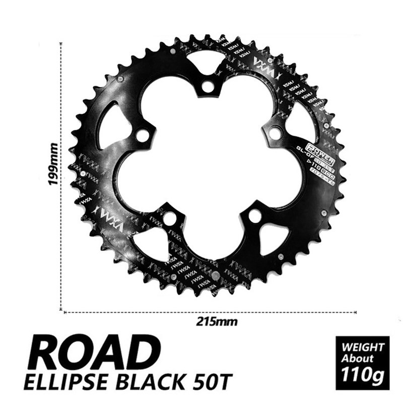 自行车110BCD牙盘 公路车折叠车35T/I50T双盘双功率链轮 椭圆盘