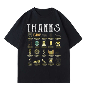 “THANKS”科学巨匠致敬T恤！穿在身上就是行走的教科书！