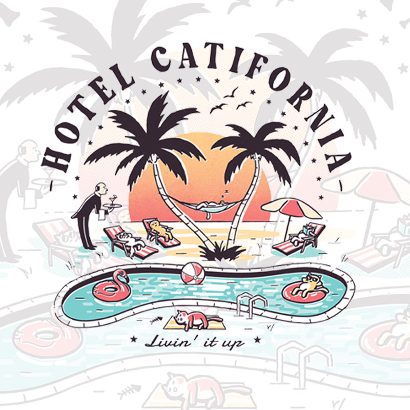 极誉短袖T恤度假风加州旅馆