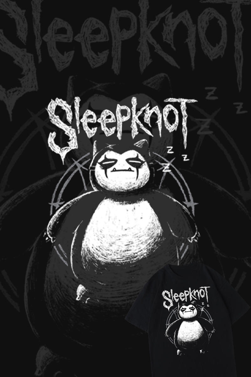 失眠的卡比兽T恤Snorlax Sleepknot character t shirt tee夏穿搭