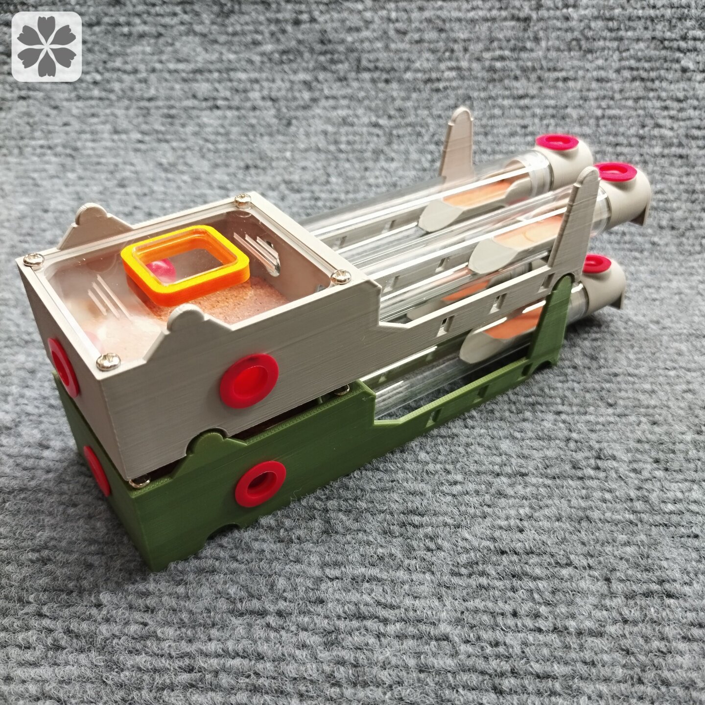 双试管蚁巢3D打印巢石膏铺地试管