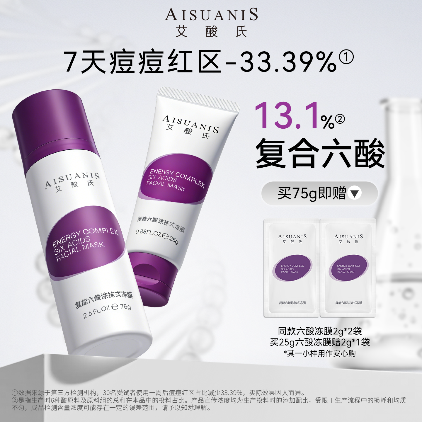 艾酸氏六酸冻膜 2%水杨酸面膜果酸祛痘闭口粉刺黑头疏通角质面膜