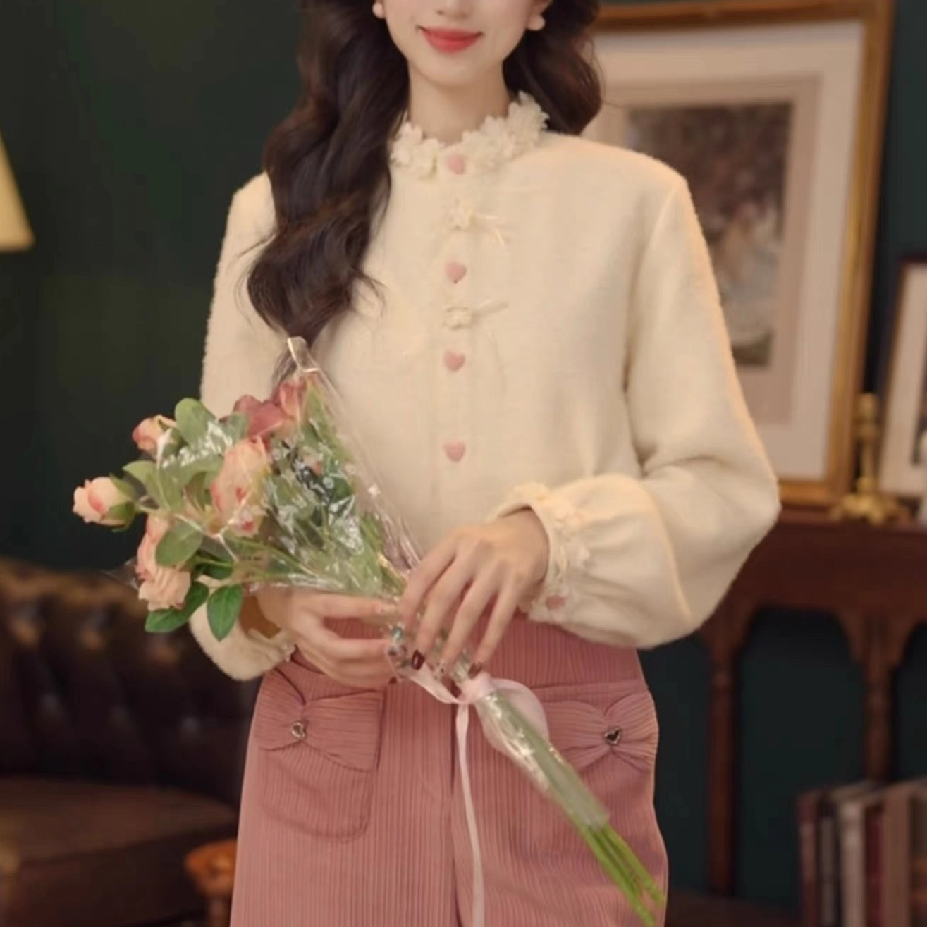 复古港风秋冬衬衣厚款休闲百搭衬衫上衣