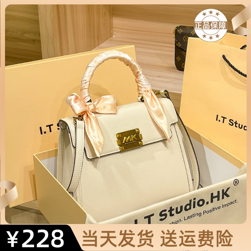 香港正品真皮凯莉包包女2025新款高级感手提包今年流行时尚斜挎包