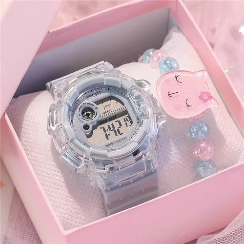 冰川透明中学生高颜值女生电子表