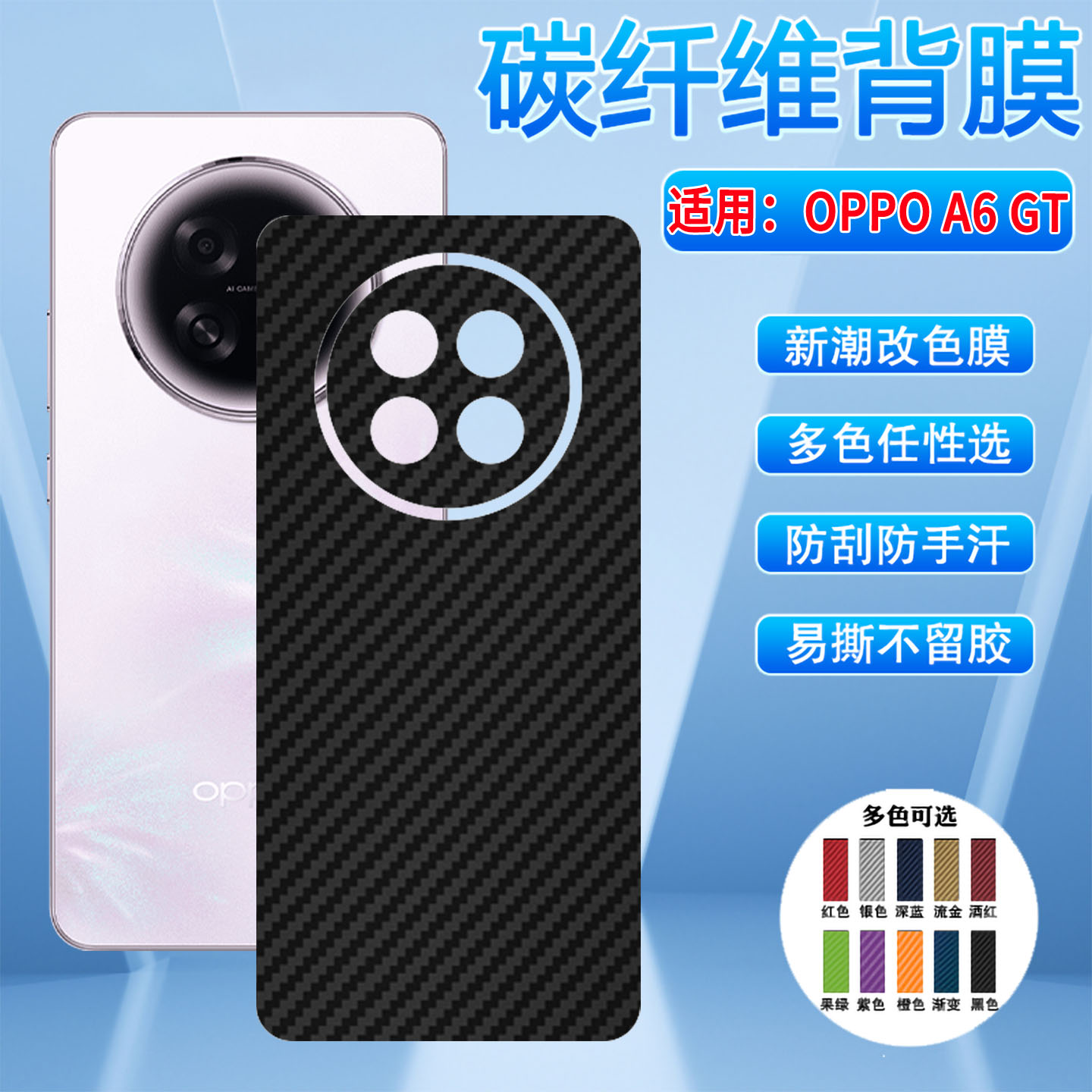 适用OPPOA6Pro手机后膜磨砂防滑
