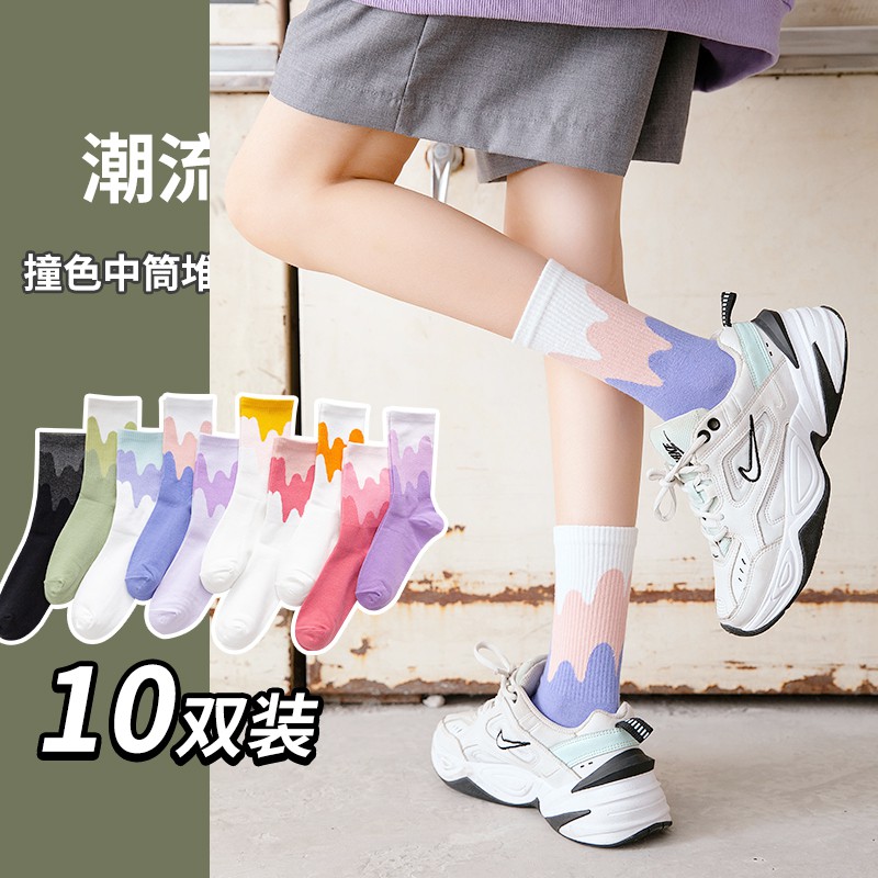 袜子女ins潮中筒袜长袜长筒