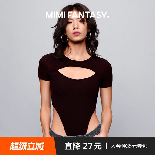 紧身衣塑身连体镂空短袖