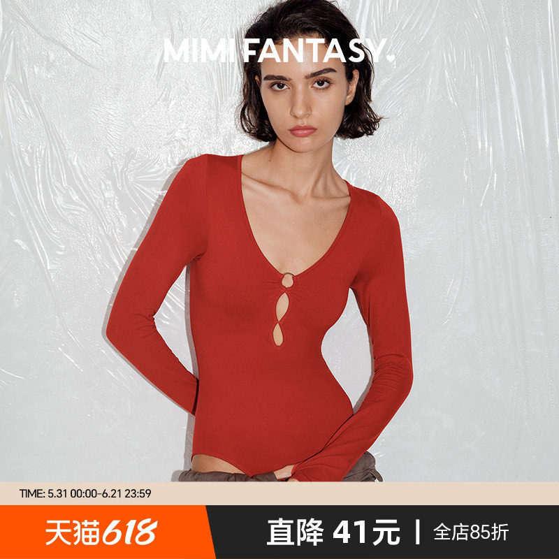 【秋冬长袖款】MIMI FANTASY深V舒适修身塑身连体衣辣妹束腰收腹