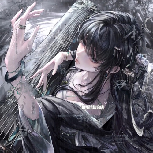 抱盒30张 黑色鸟扭蛋喰 情侣双男生插画头像原创圈直购高清无水印