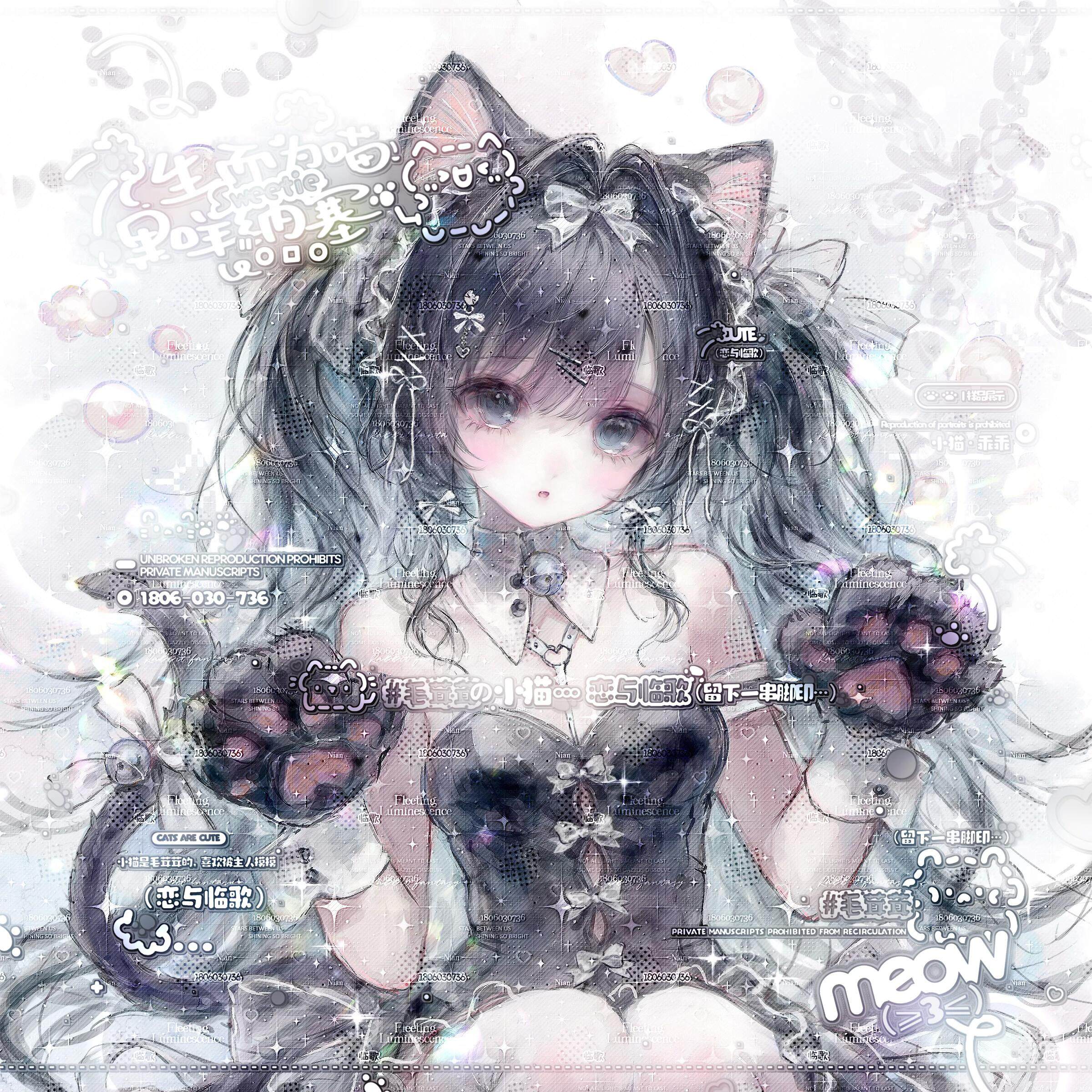 60张 童祭直购 卡通闺蜜女生动漫插画头像扭蛋原创圈高清无水印