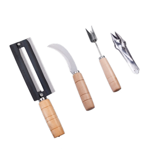 弯刀水果刀家用烤肠专用刀割菜香蕉切肉小刀子不锈钢削皮刀具商用