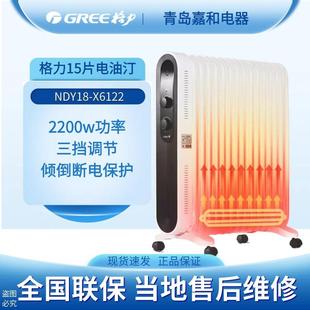 格力取暖器电暖器电暖气片家用15片低躁速热电热油汀NDY18 X6122