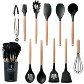 Kitchen Utensils Cookware Pcs for Stick Silicone Non Set