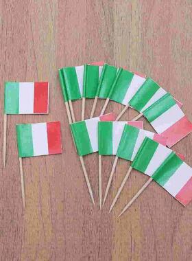 100 Pcs Desert Paper Flag Cupcake Decorations Italy