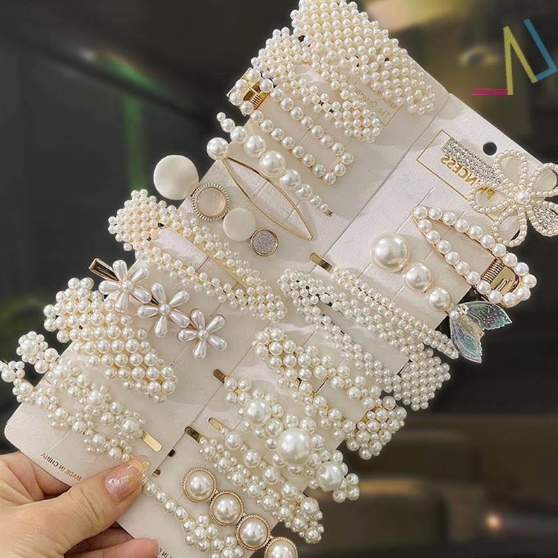 Pearl hair accessories clips hairclips Women pin Barrettes