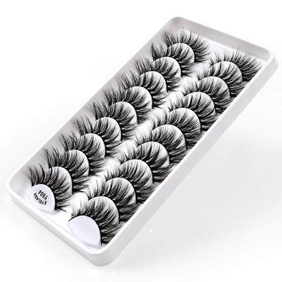 10 Pairs 3d Eyelashes Natural Slender Curl False Eyelashes