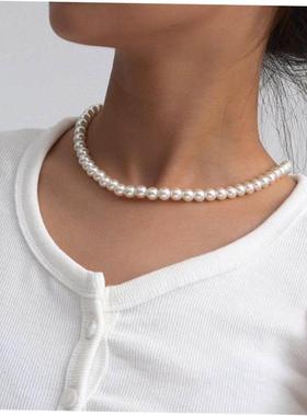 Classic Elegant White Pearl Chokers Necklace For Women Men W