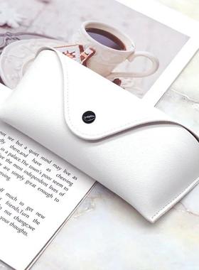 1pc Durable Leather Glasses Case Sunglasses Solid Color Pouc