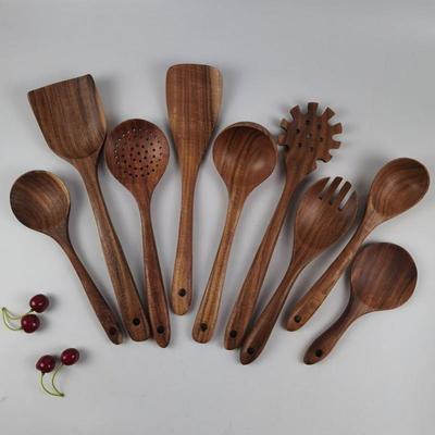 Teak spatula Solid wood small rice spoon soup slotted spoon
