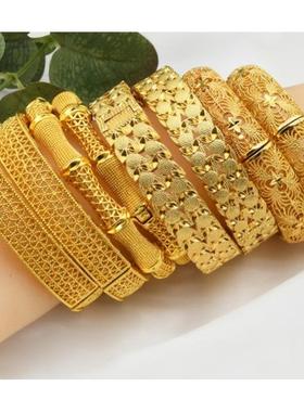 24K gold plated bracelet Dubai bride Gold Bracelet 沙金手镯
