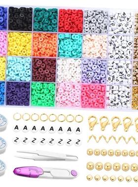 Clay Beads Set Bracelet Necklce Making Bead Letter DIY Kits