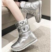 雪地靴女款 零下40度防水防寒保暖棉靴 加厚加绒面包鞋 2025新款 冬季