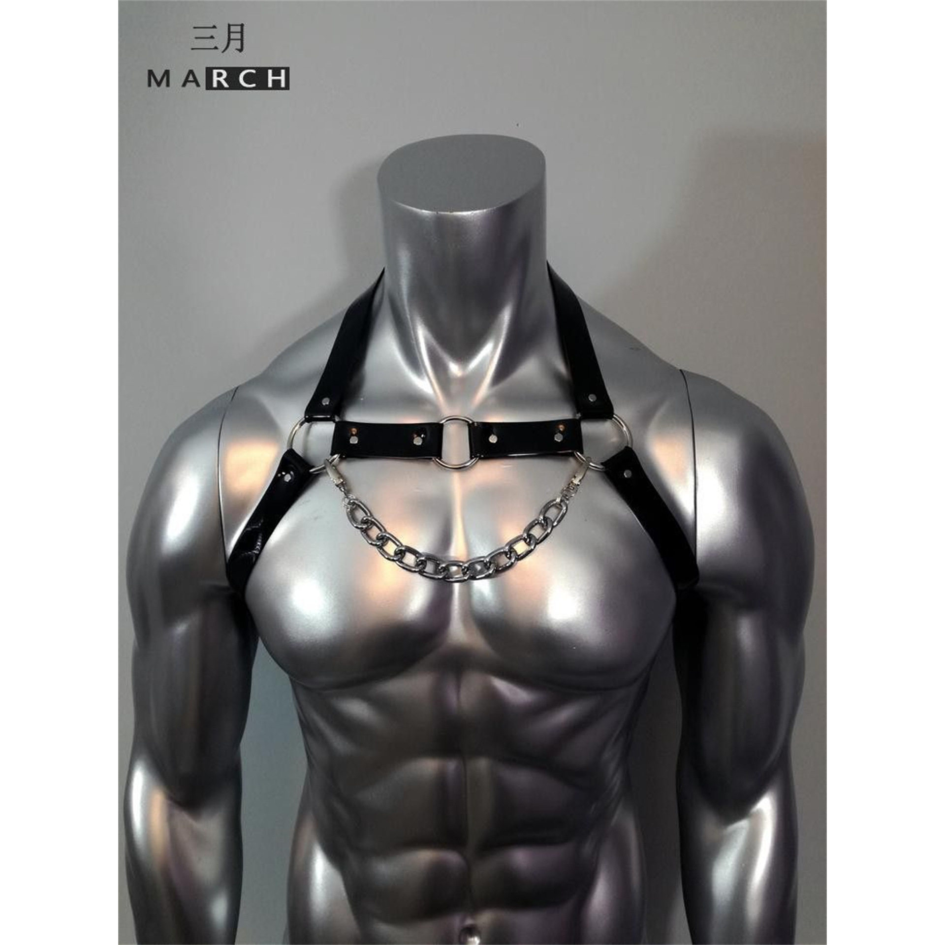性感朋克风男士背带身体链