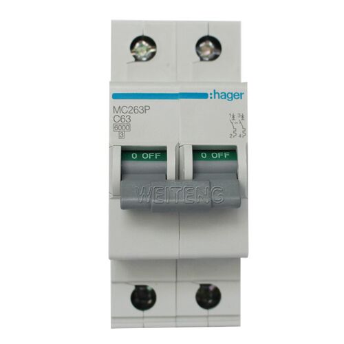 9年老店 HAGER海格MC263P家用63A单相220V两极小型断路器空气开关