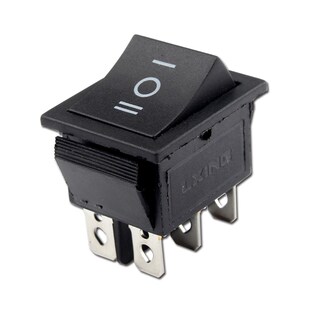 船型开关KCD4-223翘板双边点动自复位六脚三档电源按键开孔22*28