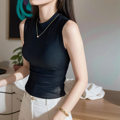 内搭背心女2024新款早春圆领