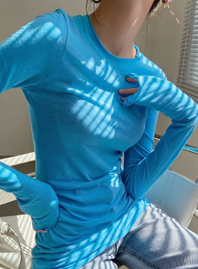 蓝色超好看防晒罩衫女夏季薄款