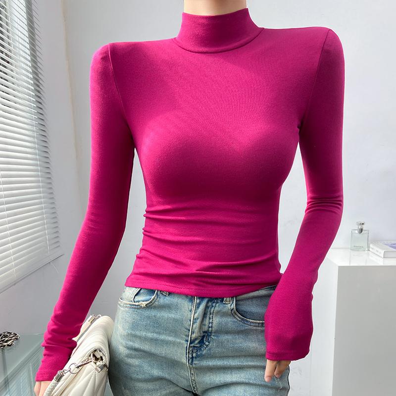 高领加绒打底衫时尚洋气时髦