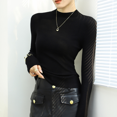 扬子纱羊毛打底衫女半高领针织衫