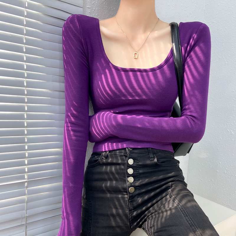 加绒加厚带胸垫高级感内搭打底衫