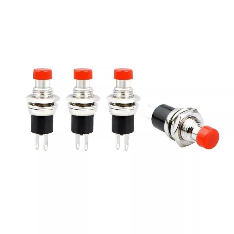 PBS-110/PB05A 小型圆形按钮 2脚自复K位无锁电源按键开关铜脚7MM