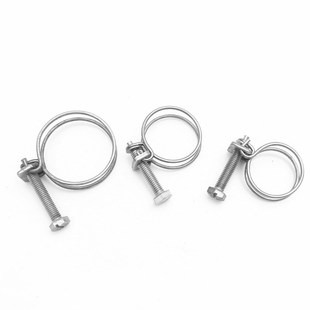 304不绣钢丝j喉箍水管抱箍双钢丝箍橡胶管卡油管钢丝卡箍管夹