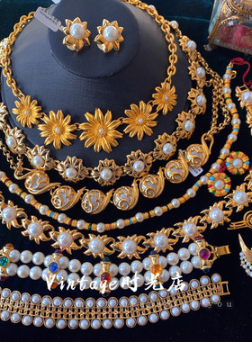 古董珍珠项链中古琉璃精致