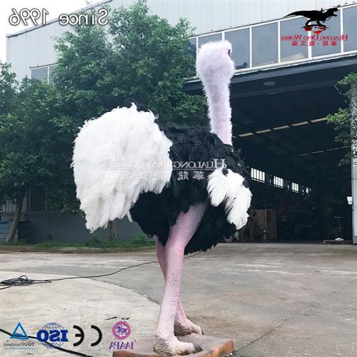 仿真纯手工贴毛电动鸵鸟动物园游乐园儿童亲子互动打卡引流
