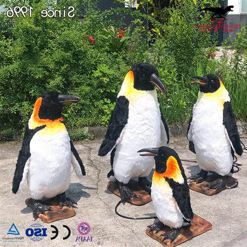 萌宠可爱粘毛的企鹅雕塑仿真动物模型制作厂家年专业制作